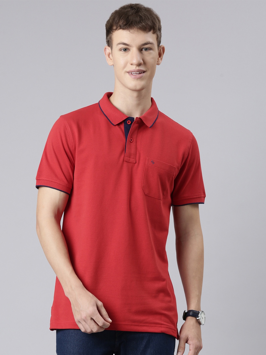 

Classic Polo Short Sleeves Cotton T-Shirt, Red