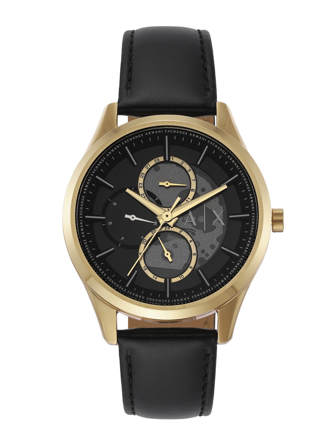 

Armani Exchange Men Leather Straps Analogue Watch-AX1876, Black