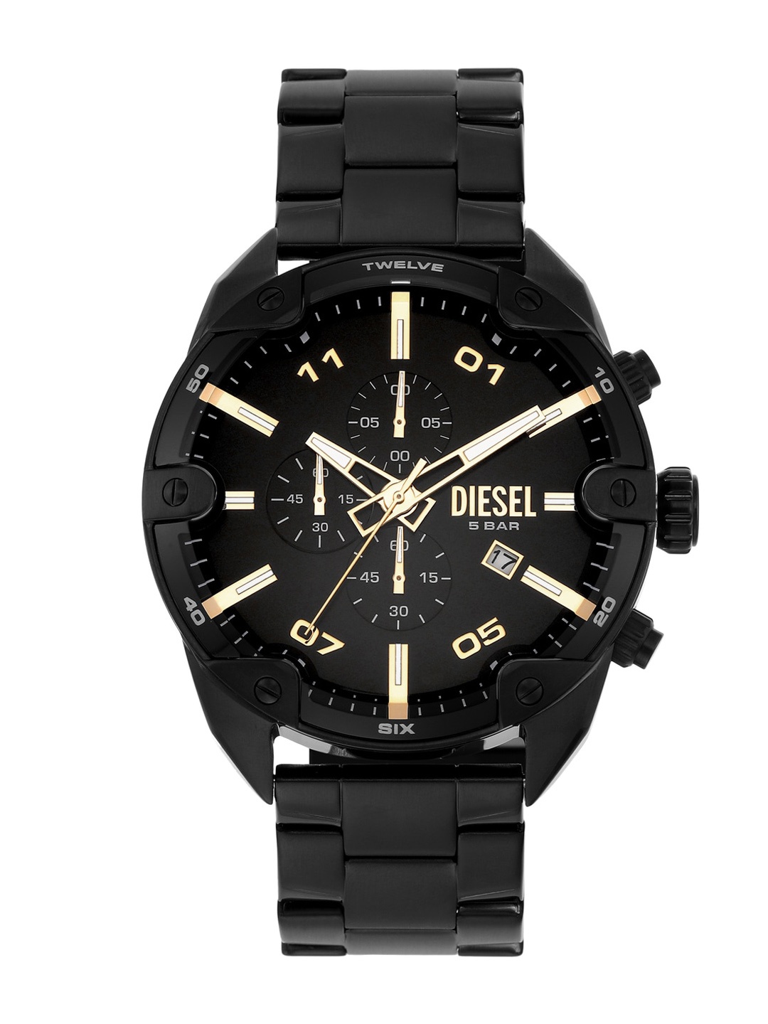 

DIESEL Men Dial & Stainless Steel Bracelet Style Straps Analogue Watch DZ4644, Black