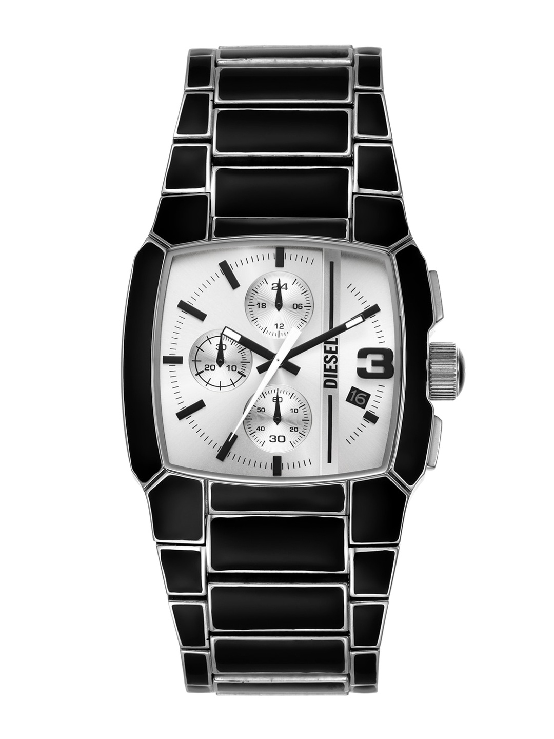 

DIESEL Men Cliffhanger Square Patterned Dial Stainless Steel Analogue Watch -DZ4646, Black