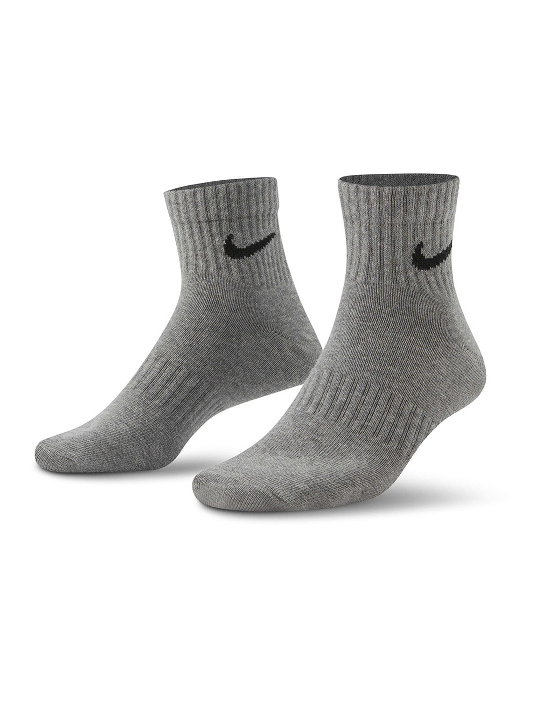 

Nike Men Pack Of 3 Patterned Training Ankle Length Socks, Grey