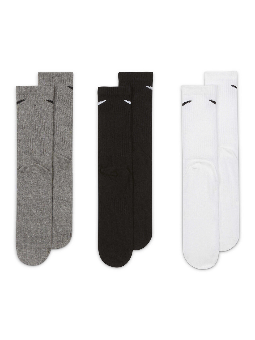 

Nike Men Pack Of 3 Cotton Crew-Length Socks, Grey