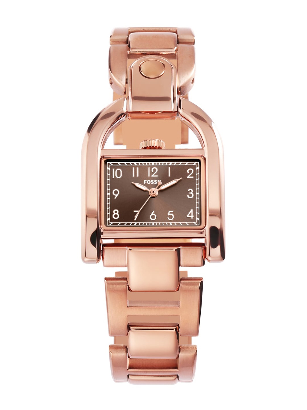 

Fossil Women Embellished Dial Stainless Steel Bracelet Style Straps Analogue Watch-ES5328, Rose gold