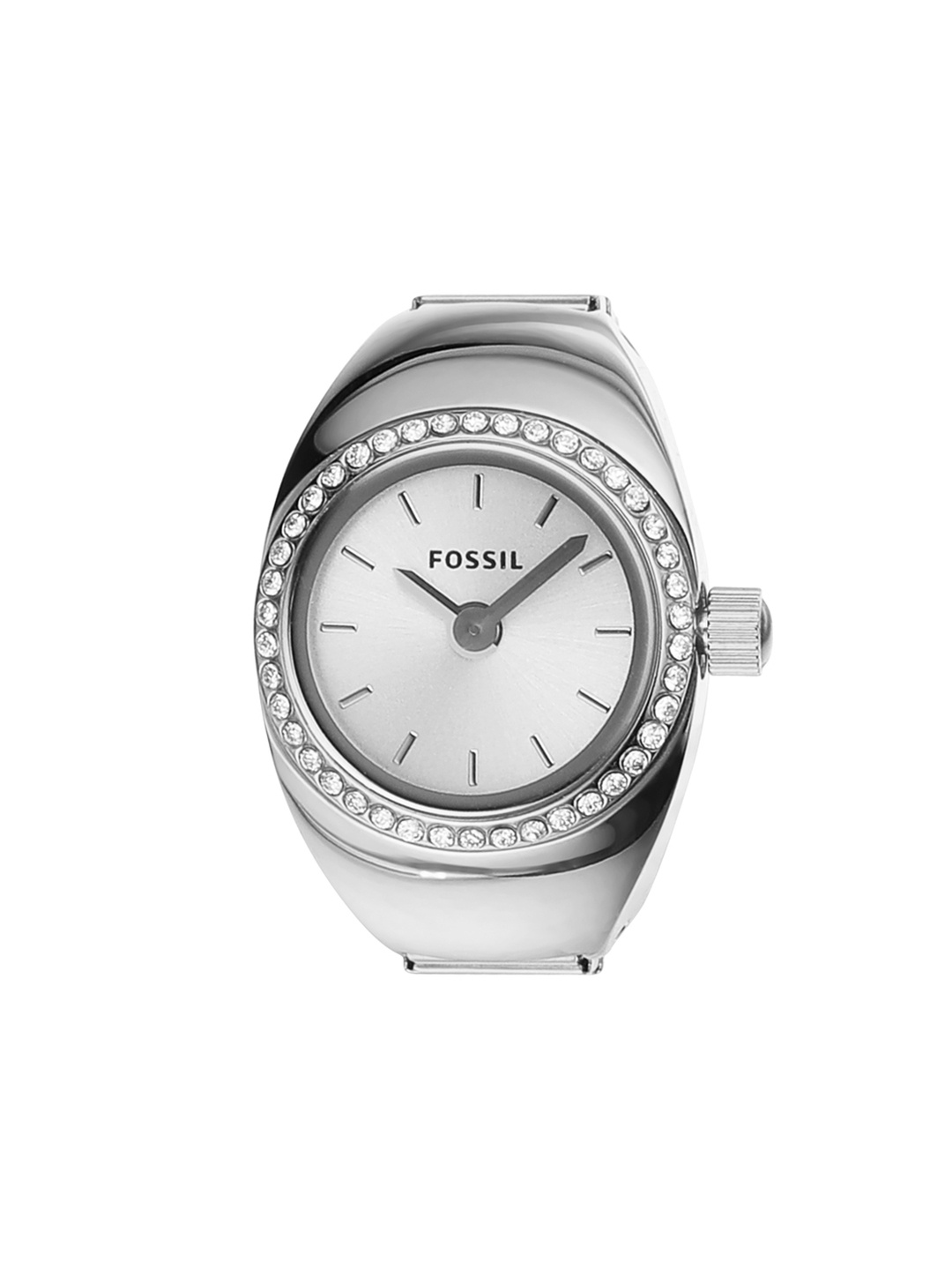 

Fossil Women Embellished Stainless Steel Analogue Watch Ring ES5321, Silver