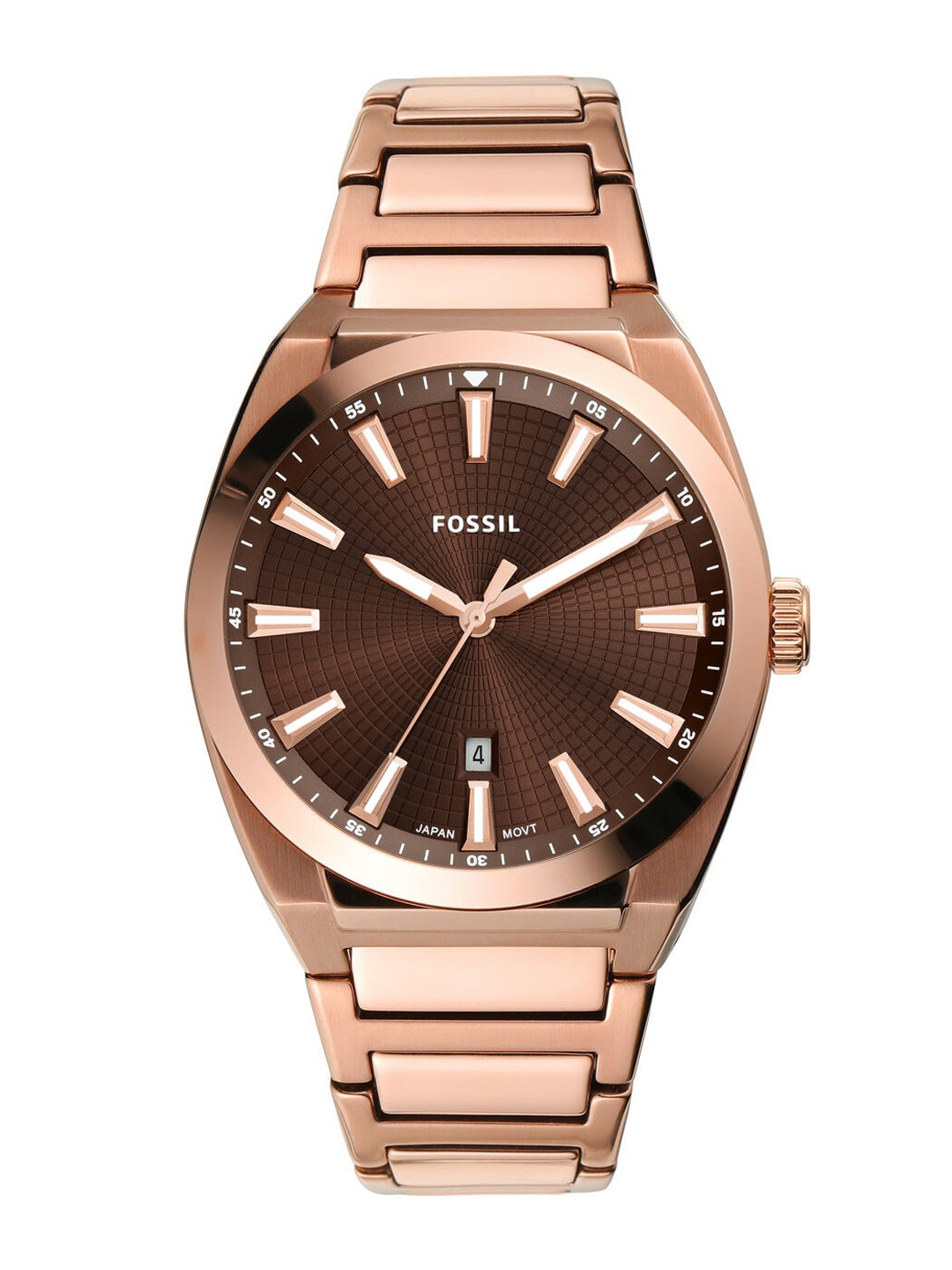 

Fossil Men Stainless Steel Bracelet Style Straps Reset Time Analogue Watch FS6028, Rose gold