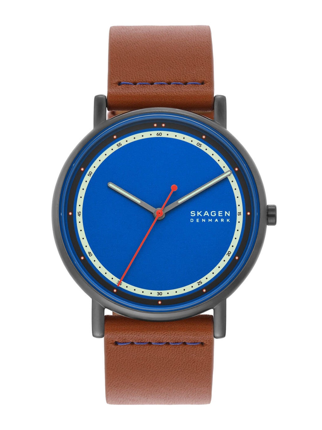 

SKAGEN Signatur Men Leather Straps Analogue Watch SKW6899, Blue