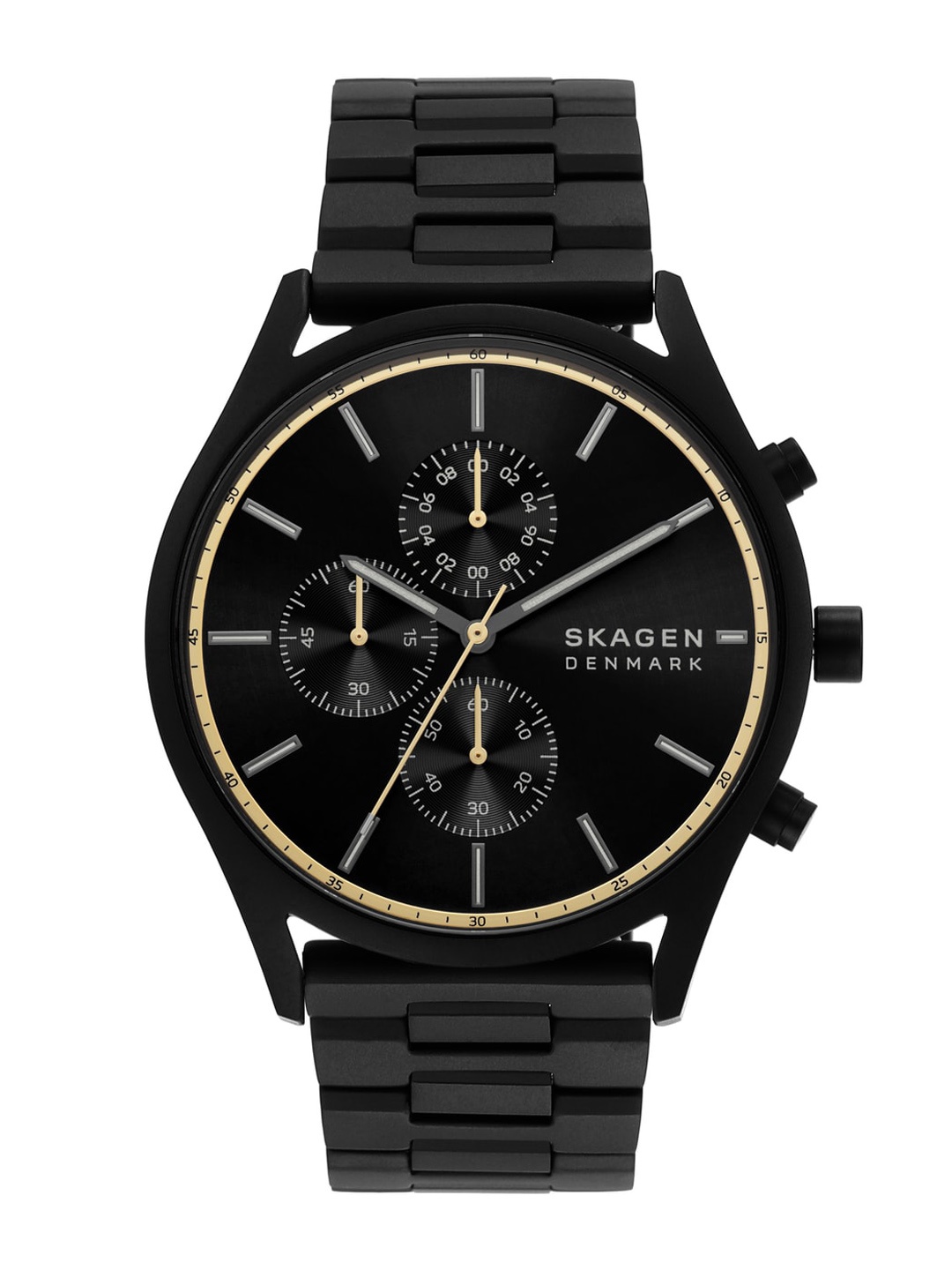 

SKAGEN Holst Chronograph Men Stainless Steel Bracelet Style Straps Analogue Watch SKW6910, Black