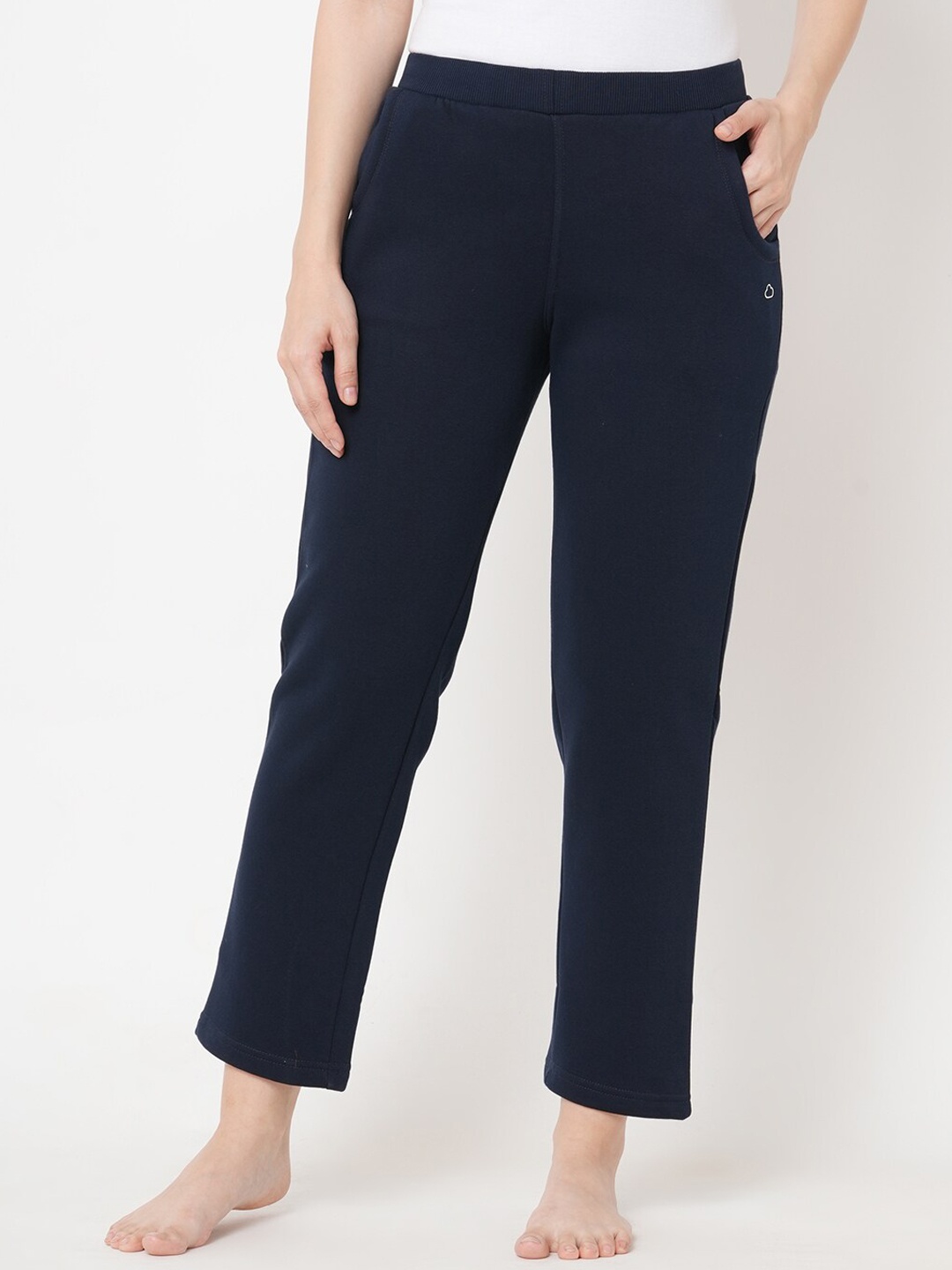 

Sweet Dreams Mid-Rise Fleece Straight Pants, Navy blue