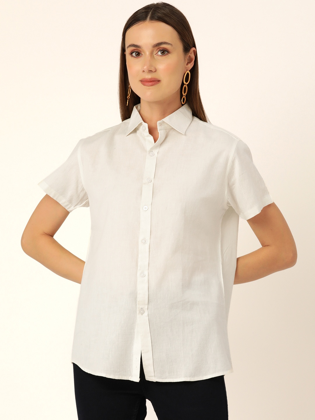 

Molcha Women Contemporary Opaque Semiformal Shirt, White