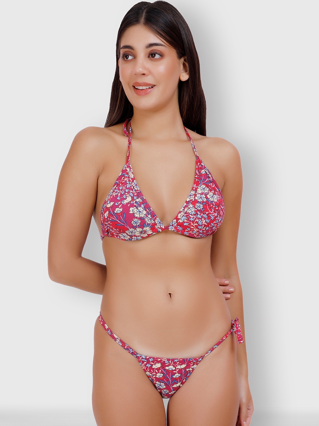 SELFCARE Printed Free Size Lingerie Set SN2194FS, Maroon
