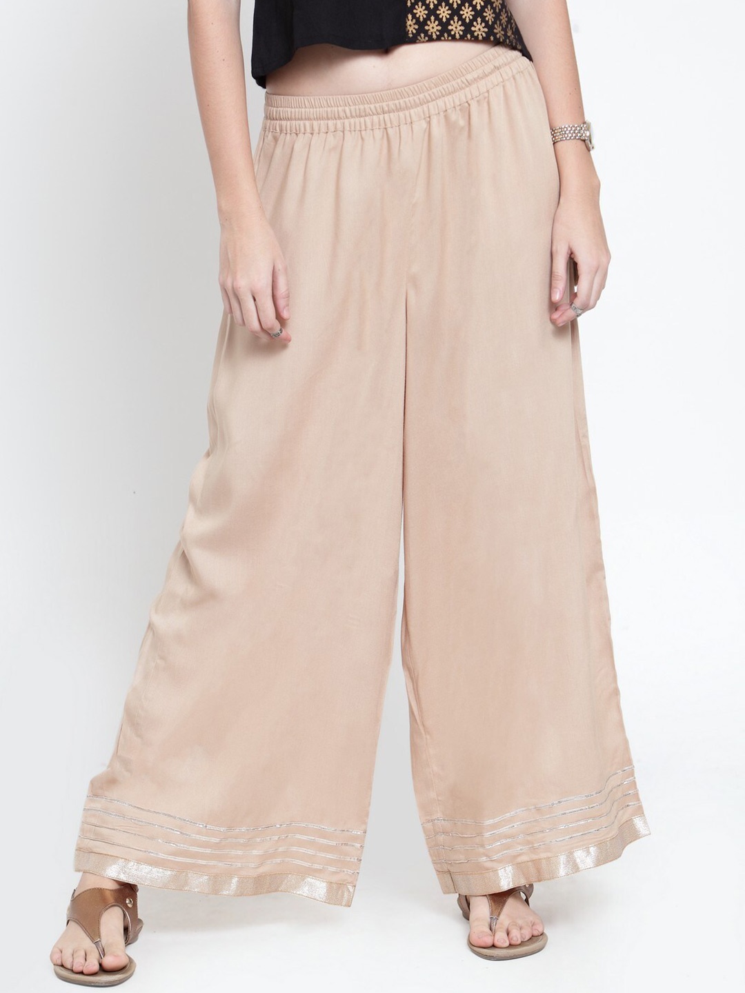 

Varanga Women Flared Palazzos, Beige