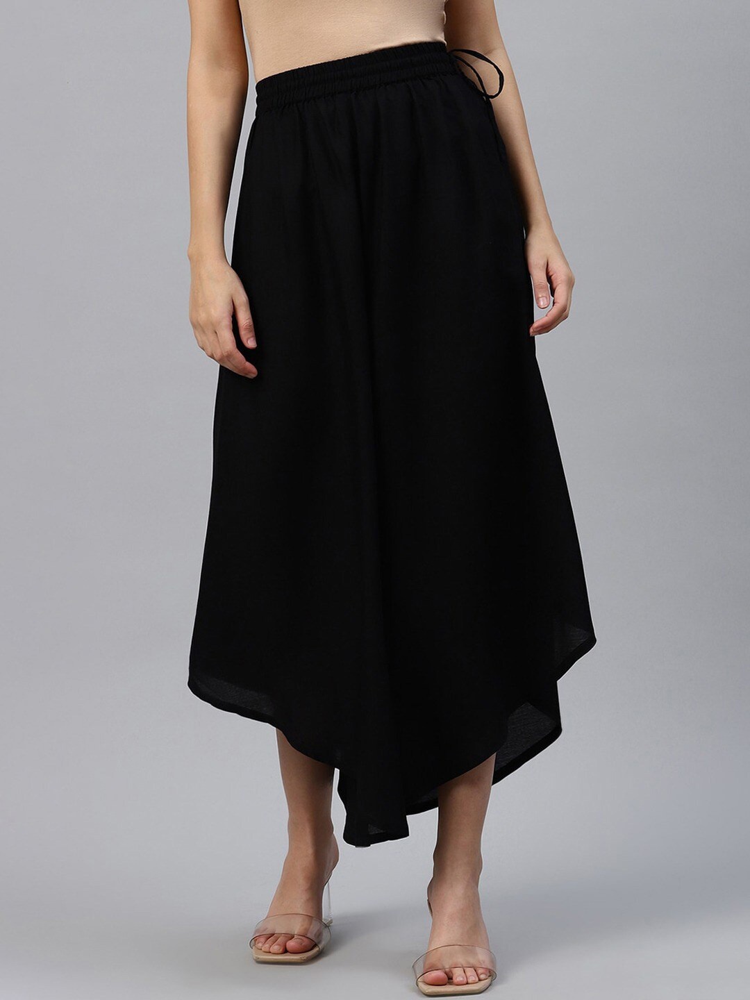 

Varanga Women Flared Cropped Palazzos, Black