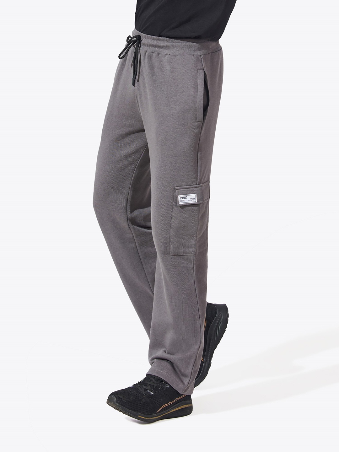 

Maniac Men Cotton Straight Fit Trousers, Grey