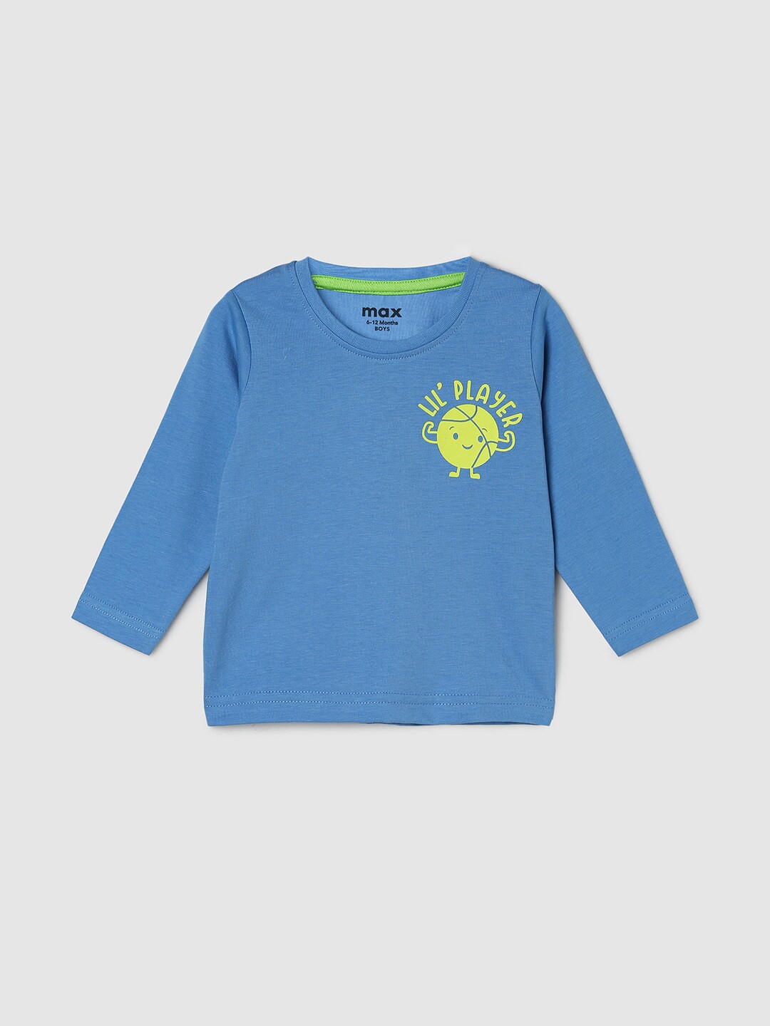 

max Boys Typography Printed T-shirt, Blue