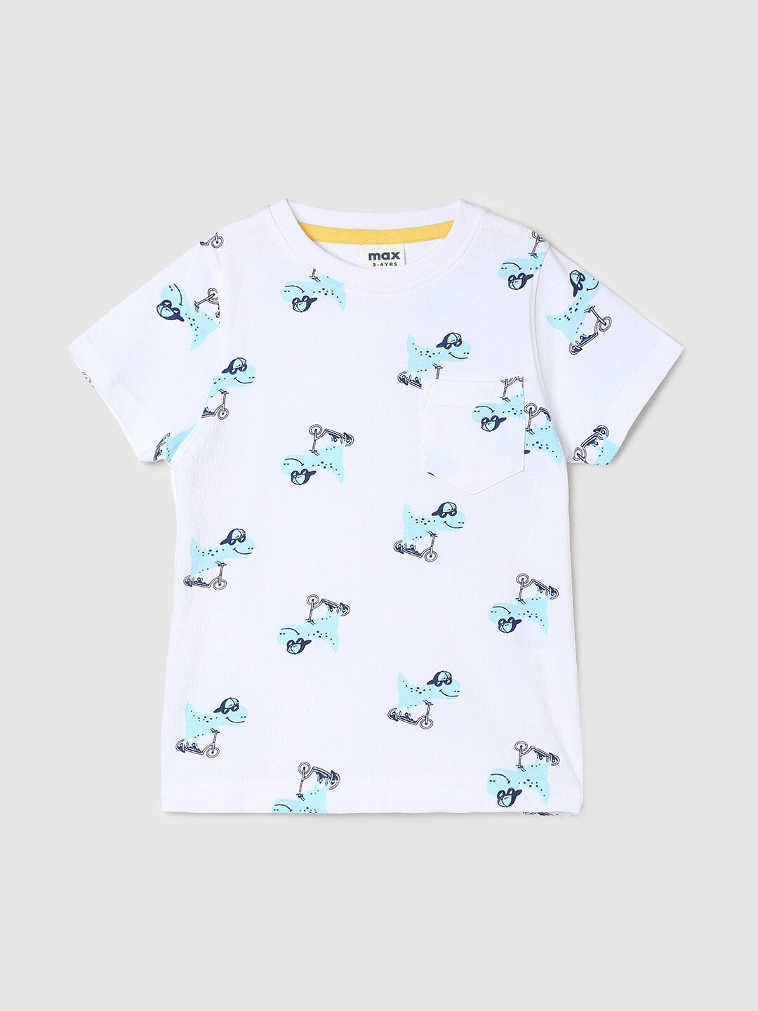 

max Boys Conversational Printed Pure Cotton T-shirt, White