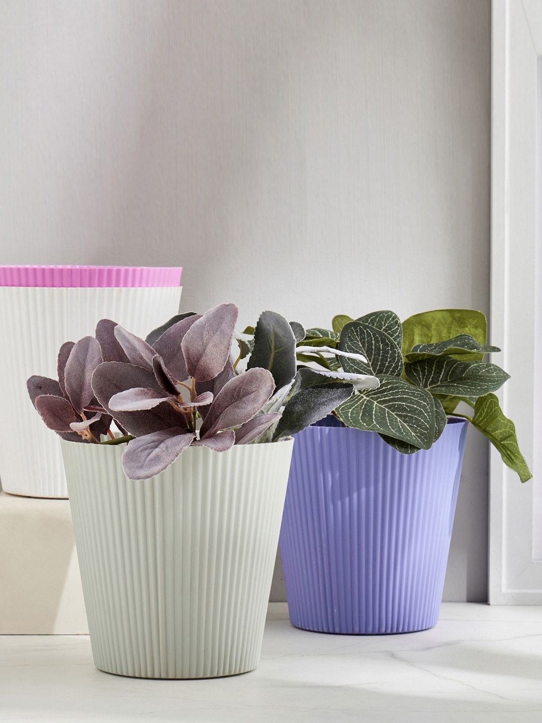 

Home Centre Lets Garden Radicle Purple Ribbed Planter