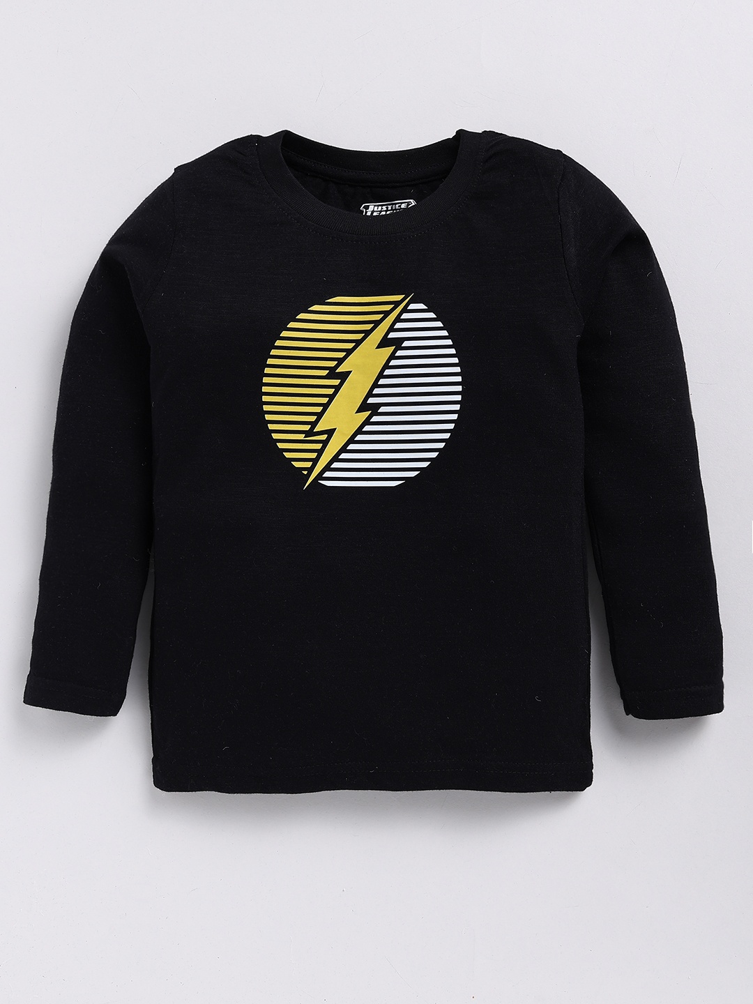 

Eteenz Boys Flash Print Premium Cotton T-shirt, Black