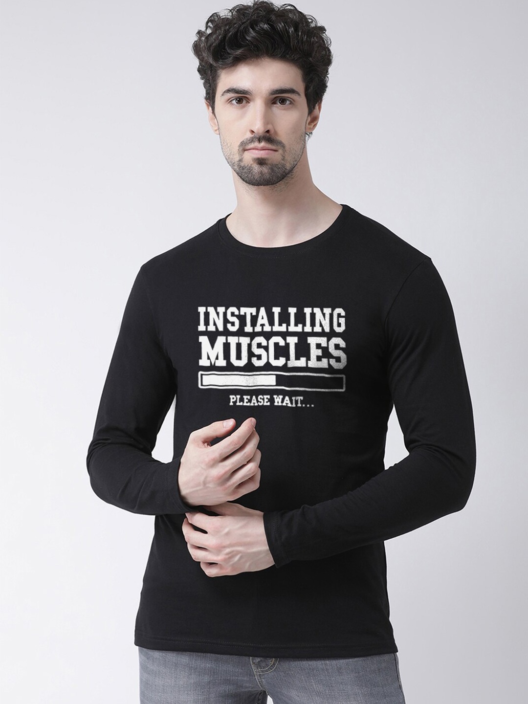 

Friskers Typography Printed Pure Cotton Slim Fit T-Shirt, Black