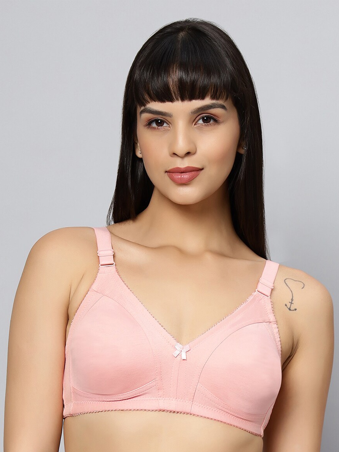 

Bluenixie Full Coverage Seamless Cotton T-shirt Bra With Anti Bacterial, Pink