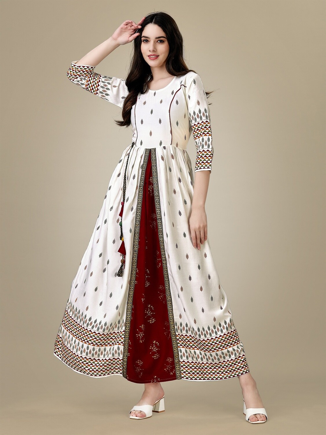 

Anouk Floral Print Maxi Dress, White