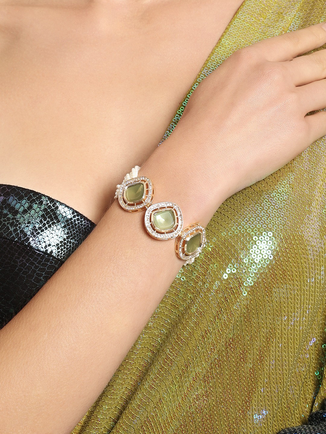 

Zaveri Pearls Gold-Plated Wraparound Bracelet