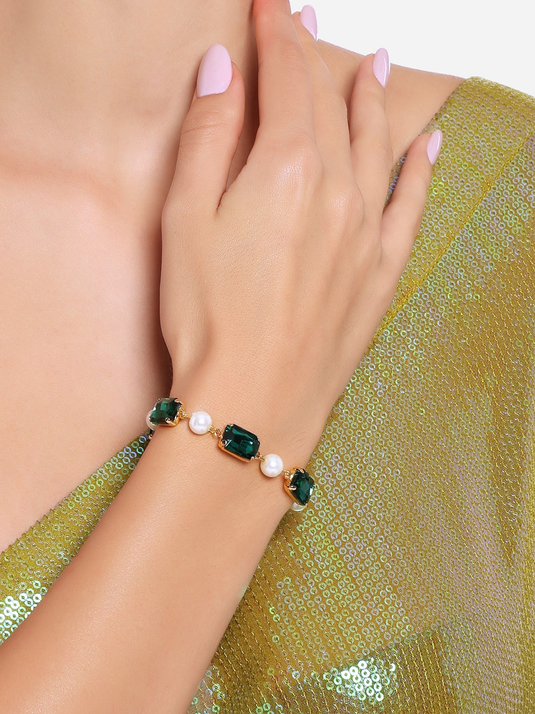 

Zaveri Pearls Women Gold-Plated Wraparound Bracelet