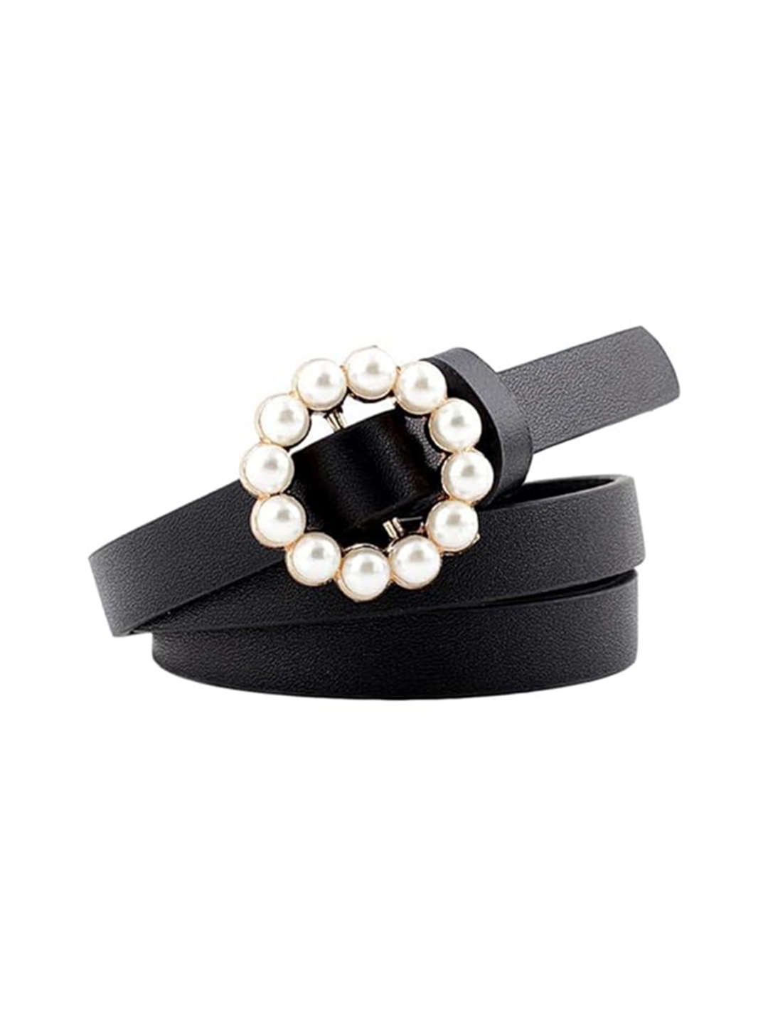 

Lulala Women Embellished Slim Belt, Black