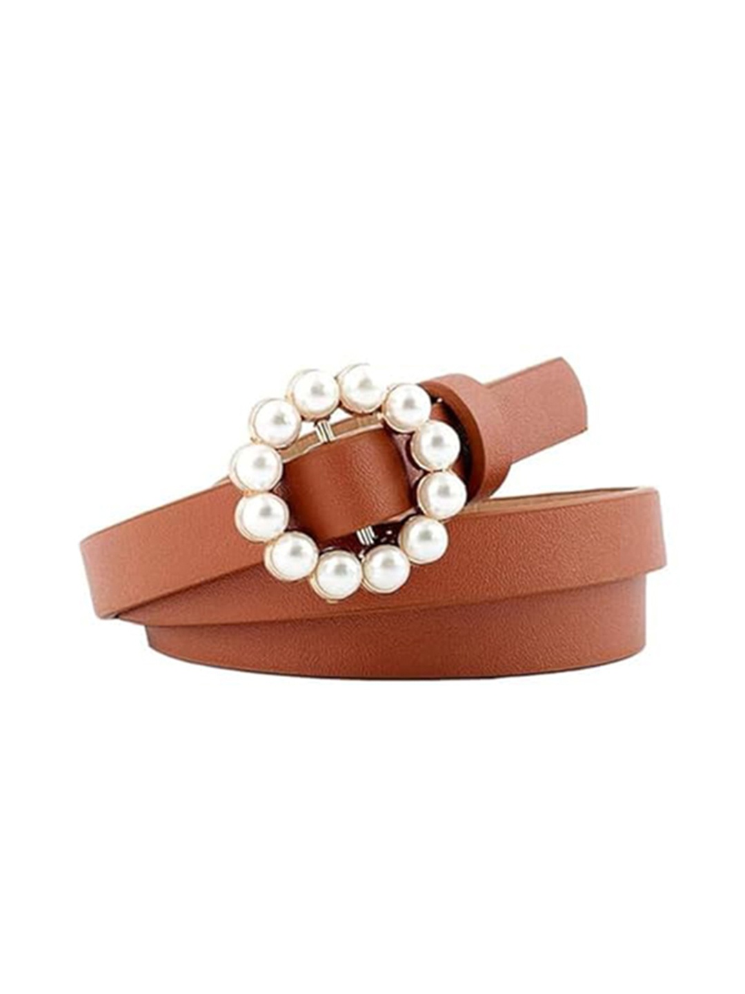 

Lulala Women Textured Casual Belt, Brown
