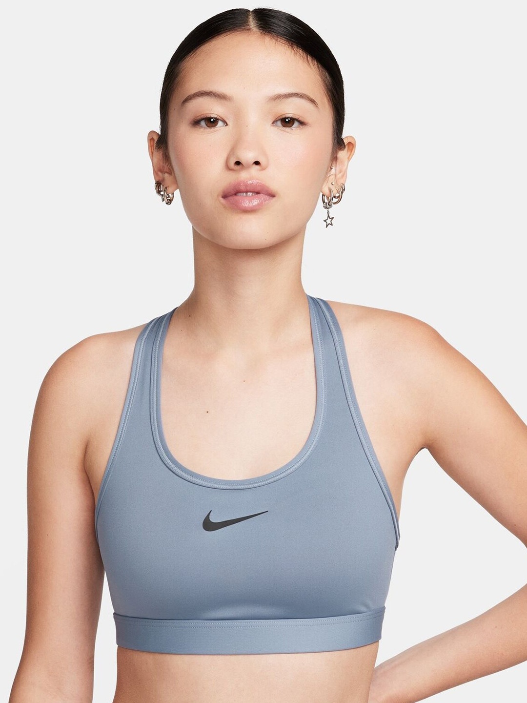 

Nike Swoosh Medium-Support Padded Sports Bra, Grey