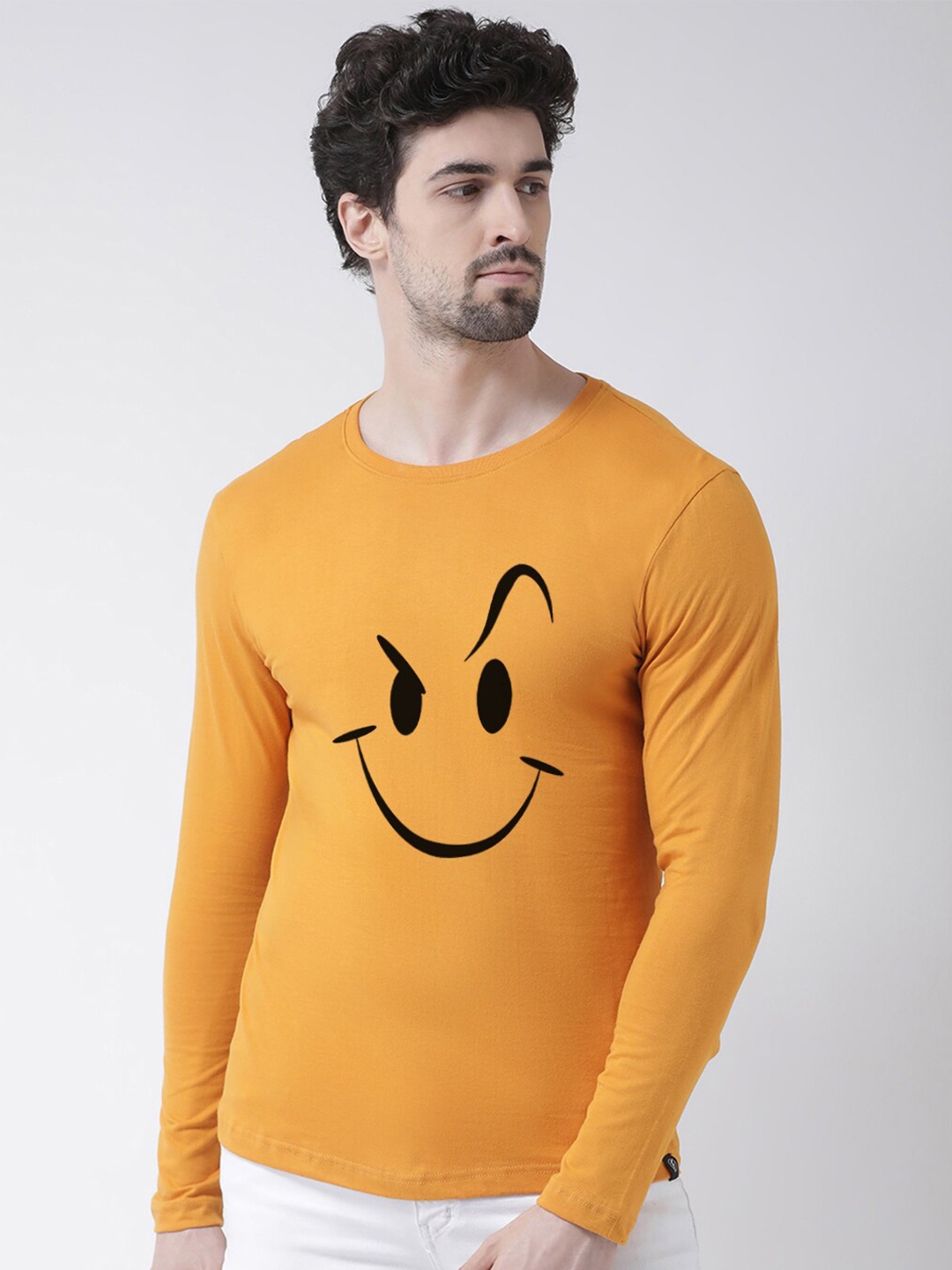 

Friskers Graphic Printed Pure Cotton Slim Fit T-shirt, Mustard