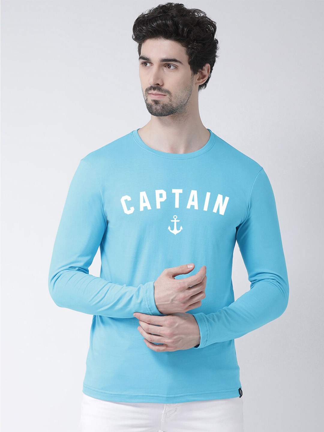 

Friskers Typography Printed Slim Fit Pure Cotton T-Shirt, Turquoise blue