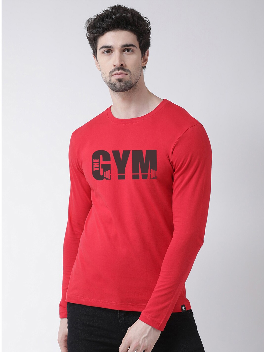 Friskers Typography Printed Slim Fit Pure Cotton T-Shirt, Red