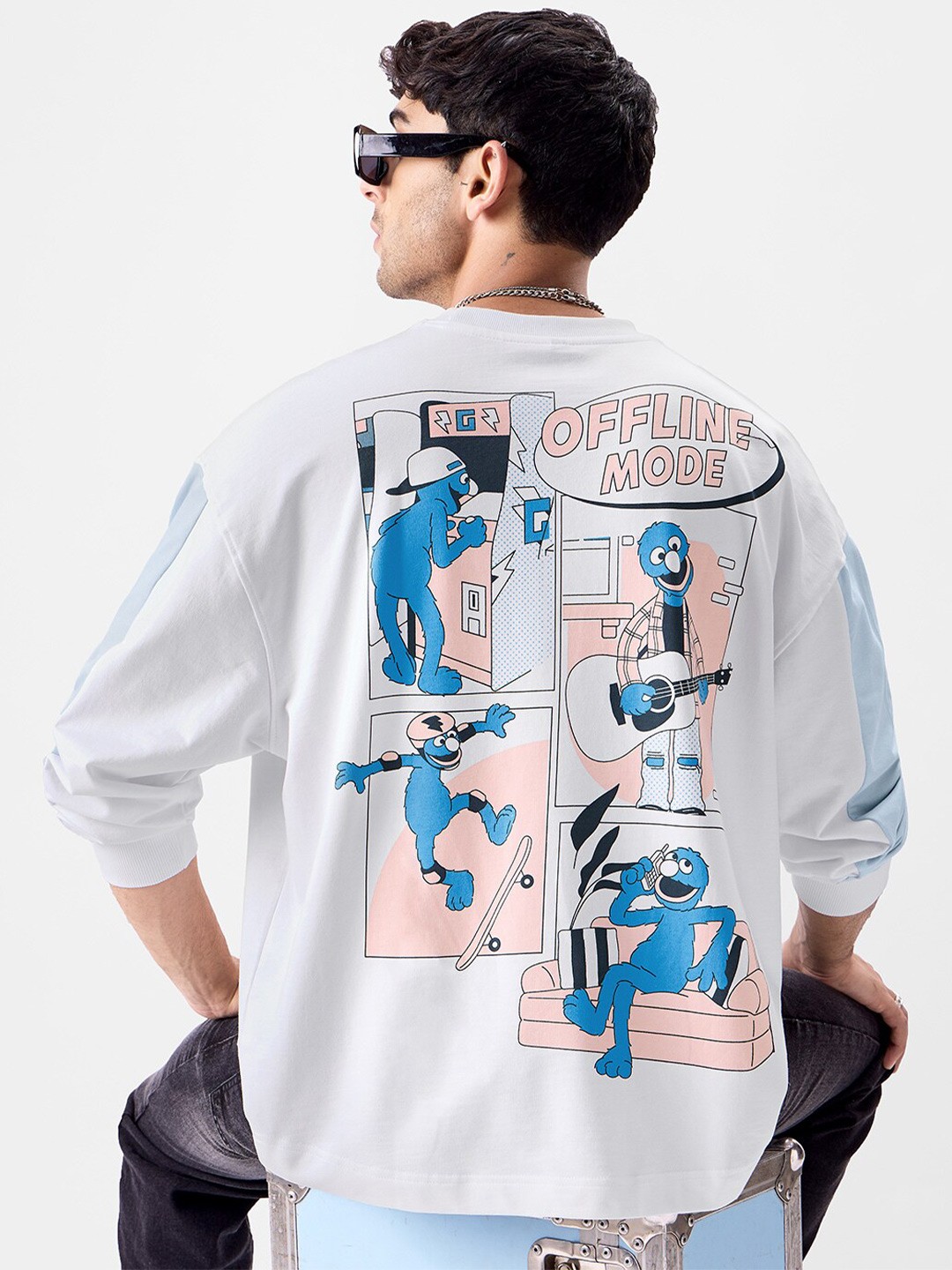

The Souled Store Graphic Printed Pure Cotton Oversized T-shirt, White