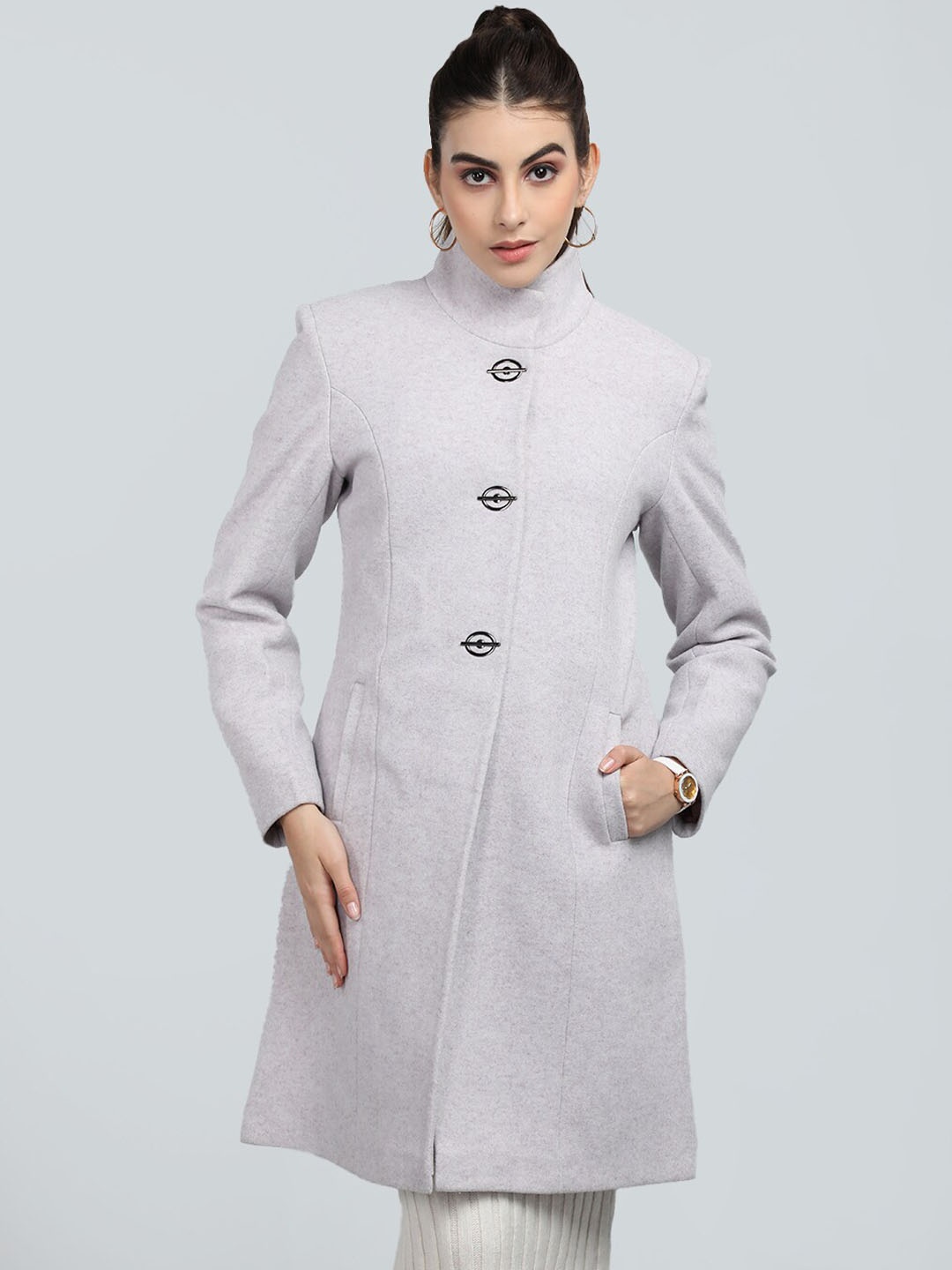 

PROTEX Single-Breasted Overcoat, Grey
