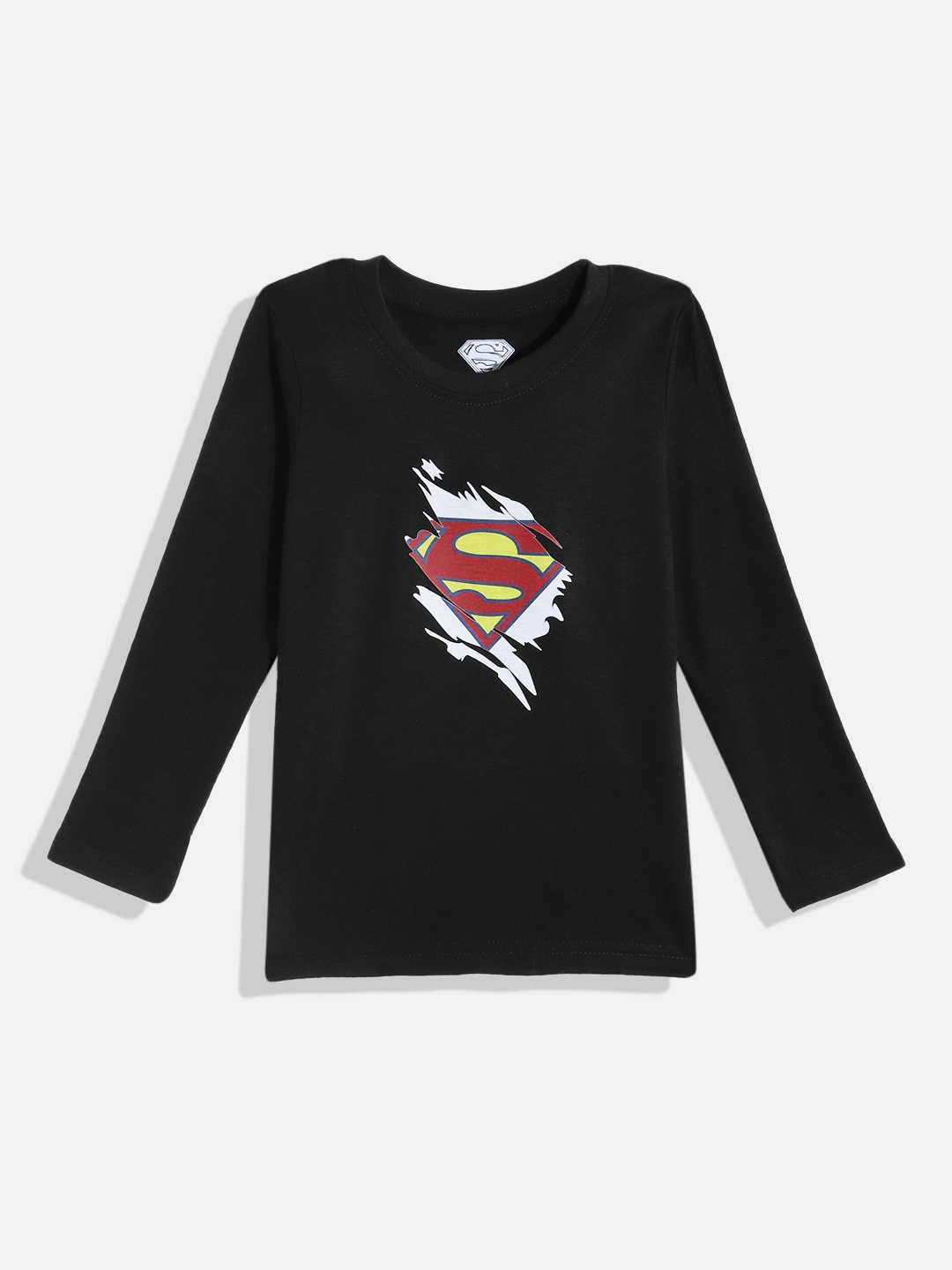 

Eteenz Boys Superman Printed Premium Cotton T-shirt, Black