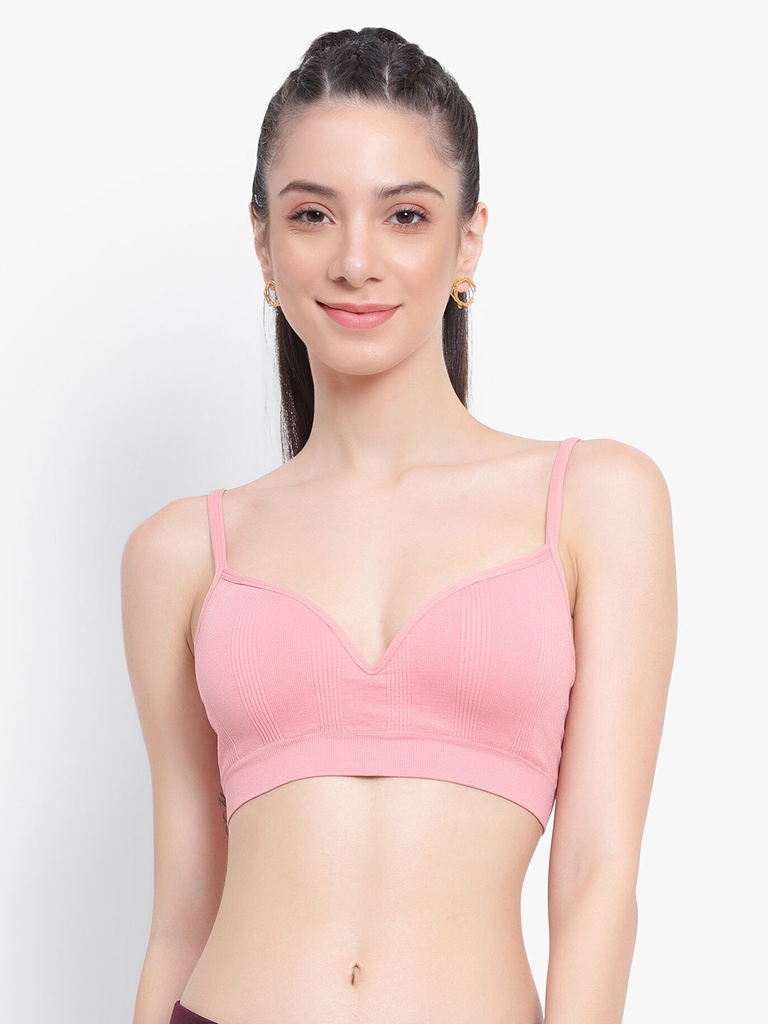 

PARKHA Heavily Padded Full Coverage Bra 360 Degree Support, Pink