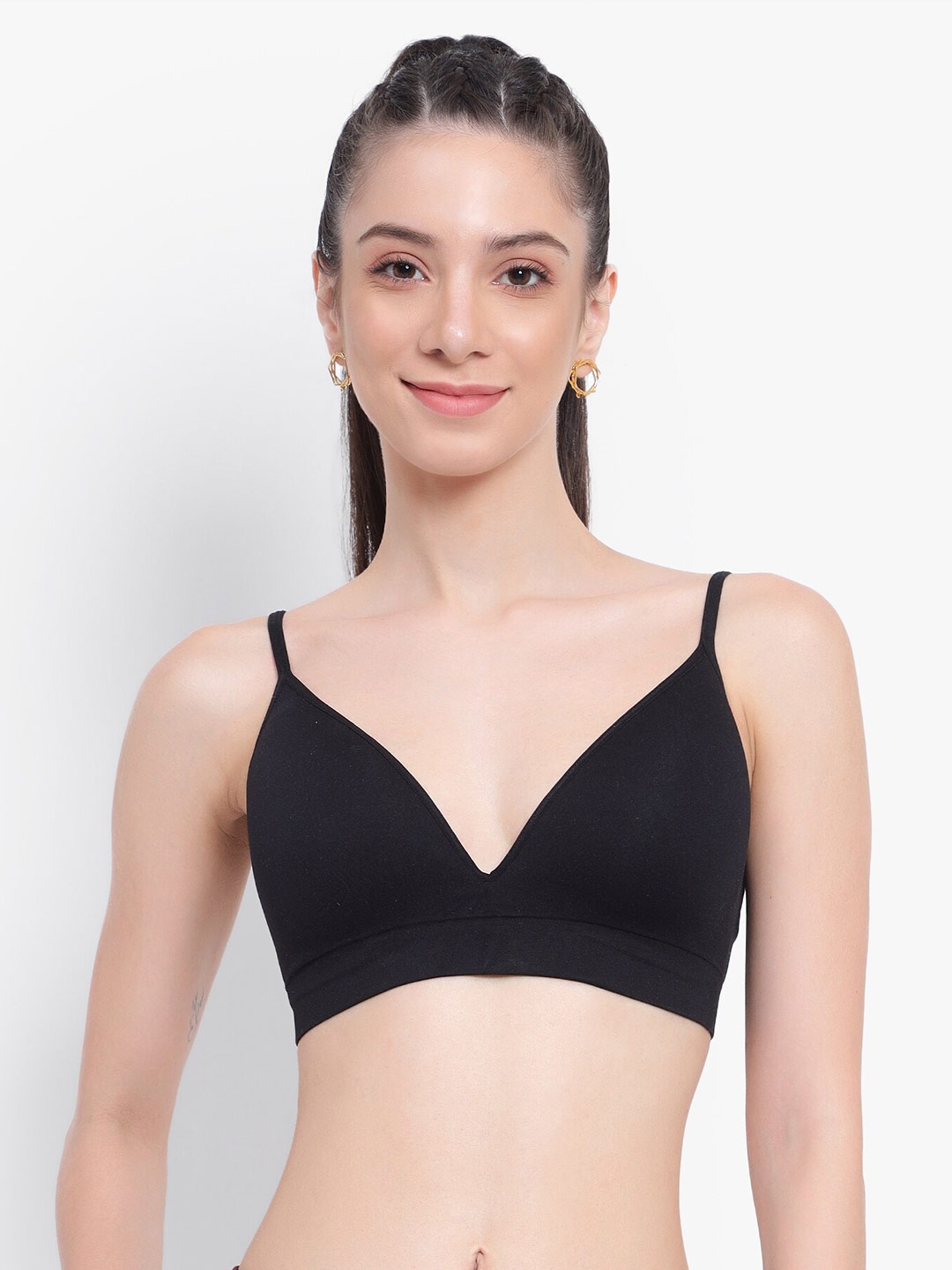 

PARKHA Heavily Padded Full Coverage Bra 360 Degree Support, Black