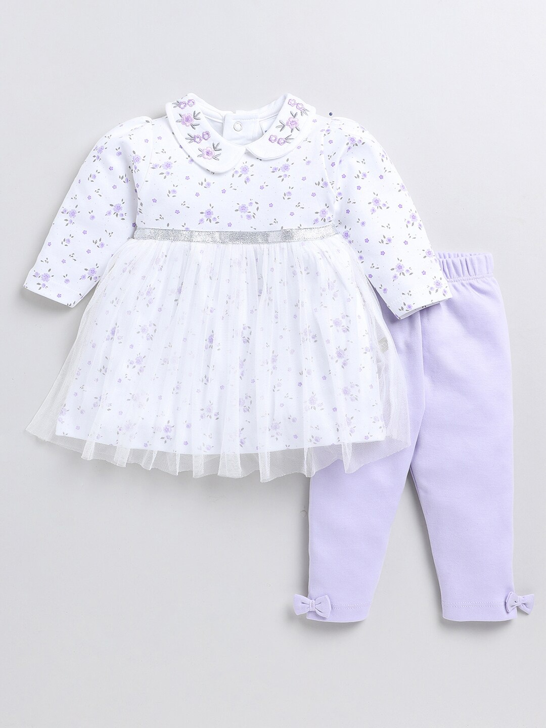 

Moms Love Girls Printed Tunic with Trousers, Purple