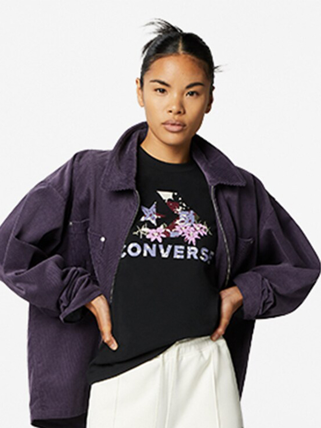 

Converse Women Star Chevron Abstract Flowers T-shirt, Black
