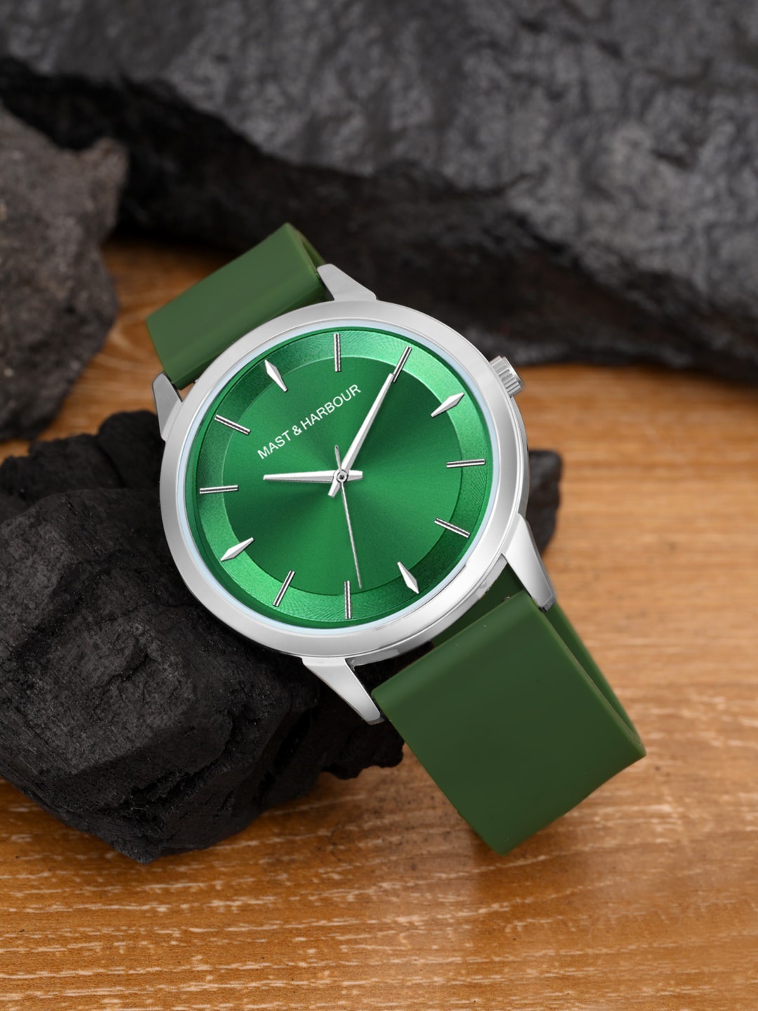 

Mast & Harbour Green Men Reset Time Analogue Watch HOBMH-238-GR