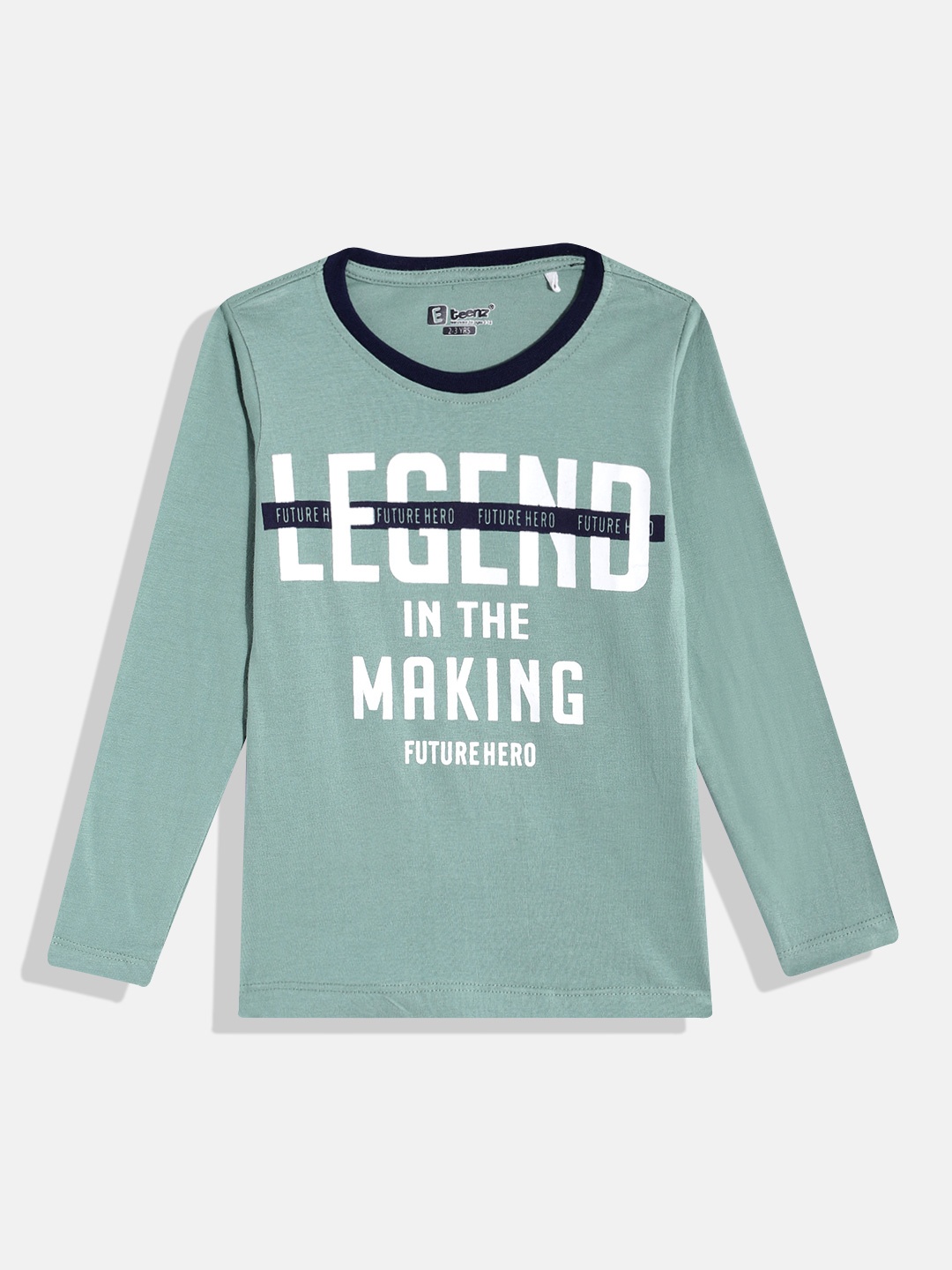 

Eteenz Boys Typography Printed Premium Cotton T-shirt, Green