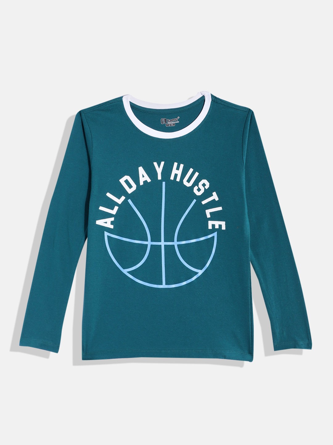 

Eteenz Boys Printed Premium Cotton T-shirt, Teal