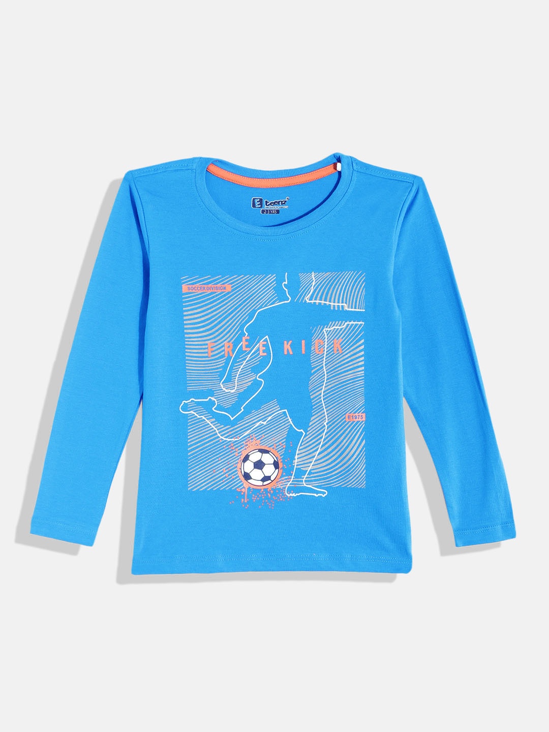 

Eteenz Boys Printed Premium Cotton T-shirt, Blue