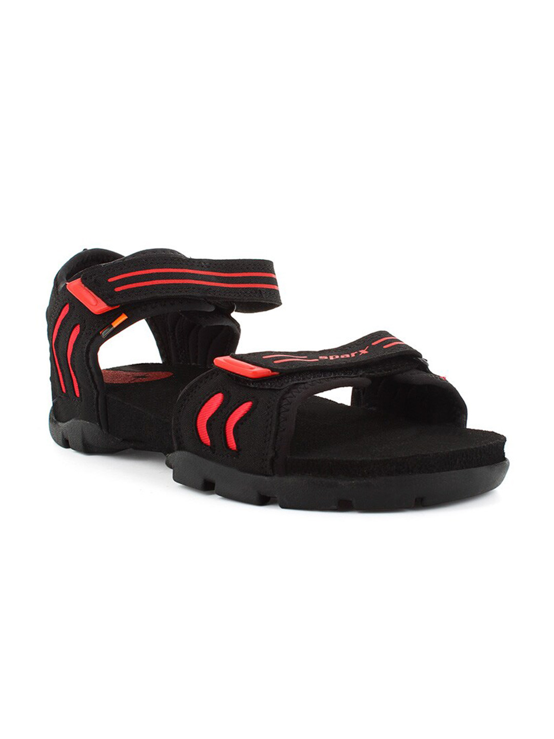 

Sparx Men Striped Sports Sandals, Black