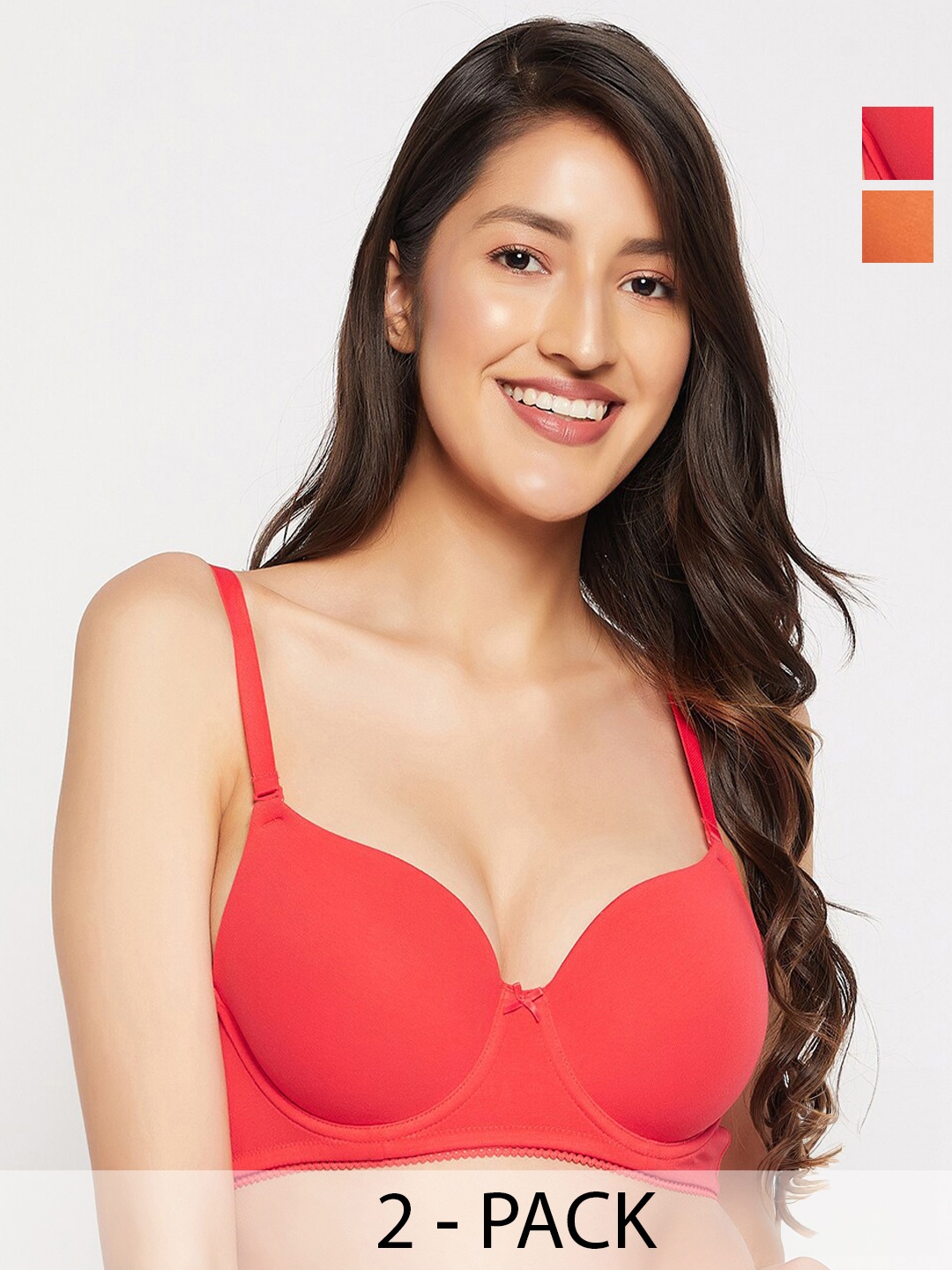 

Clovia Pink Pack of 2 Full Coverage Lightly Padded T-shirt Bra With All Day Comfort