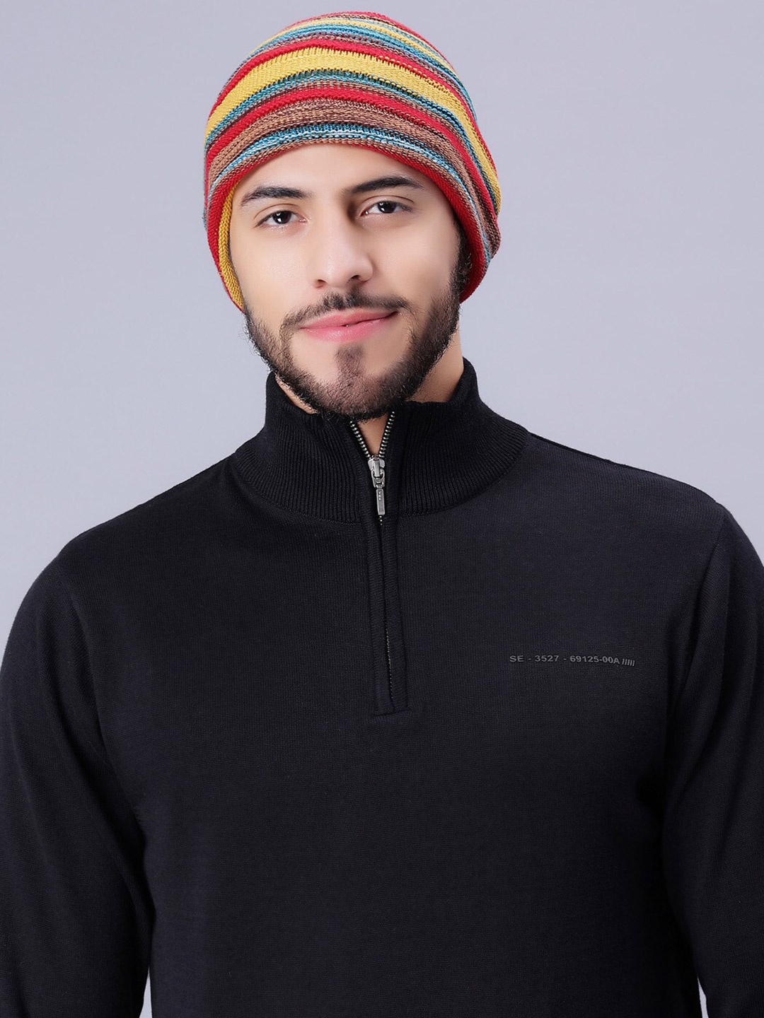 

Bharatasya Self Designed Knitted Cotton Beanie, Red