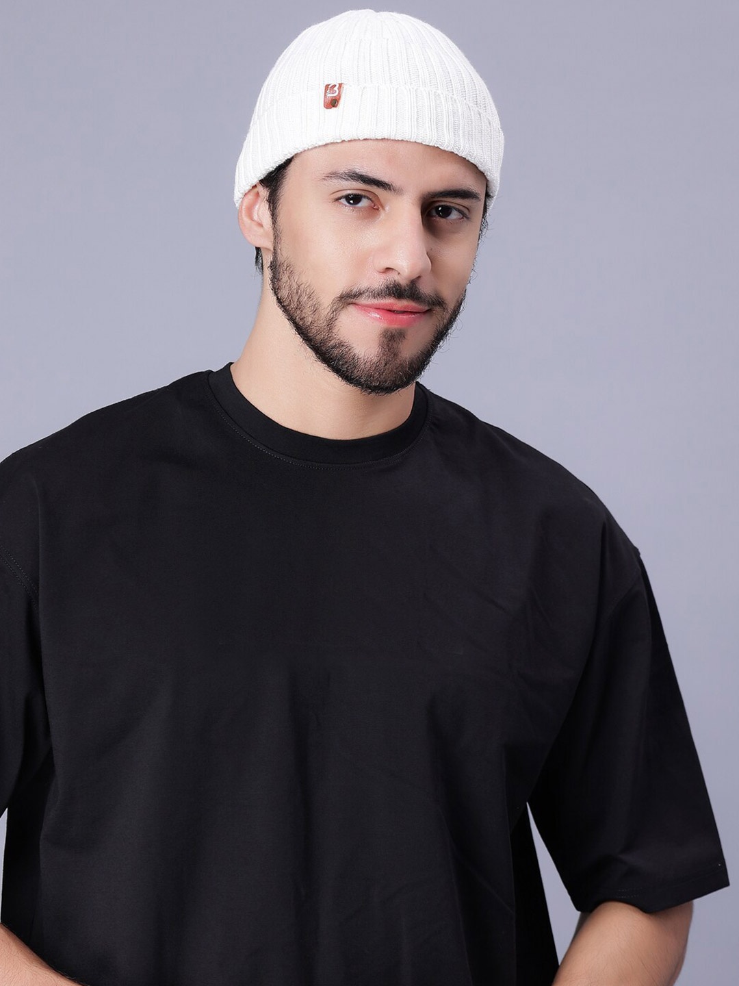 

Bharatasya Knitted Cotton Beanie, White