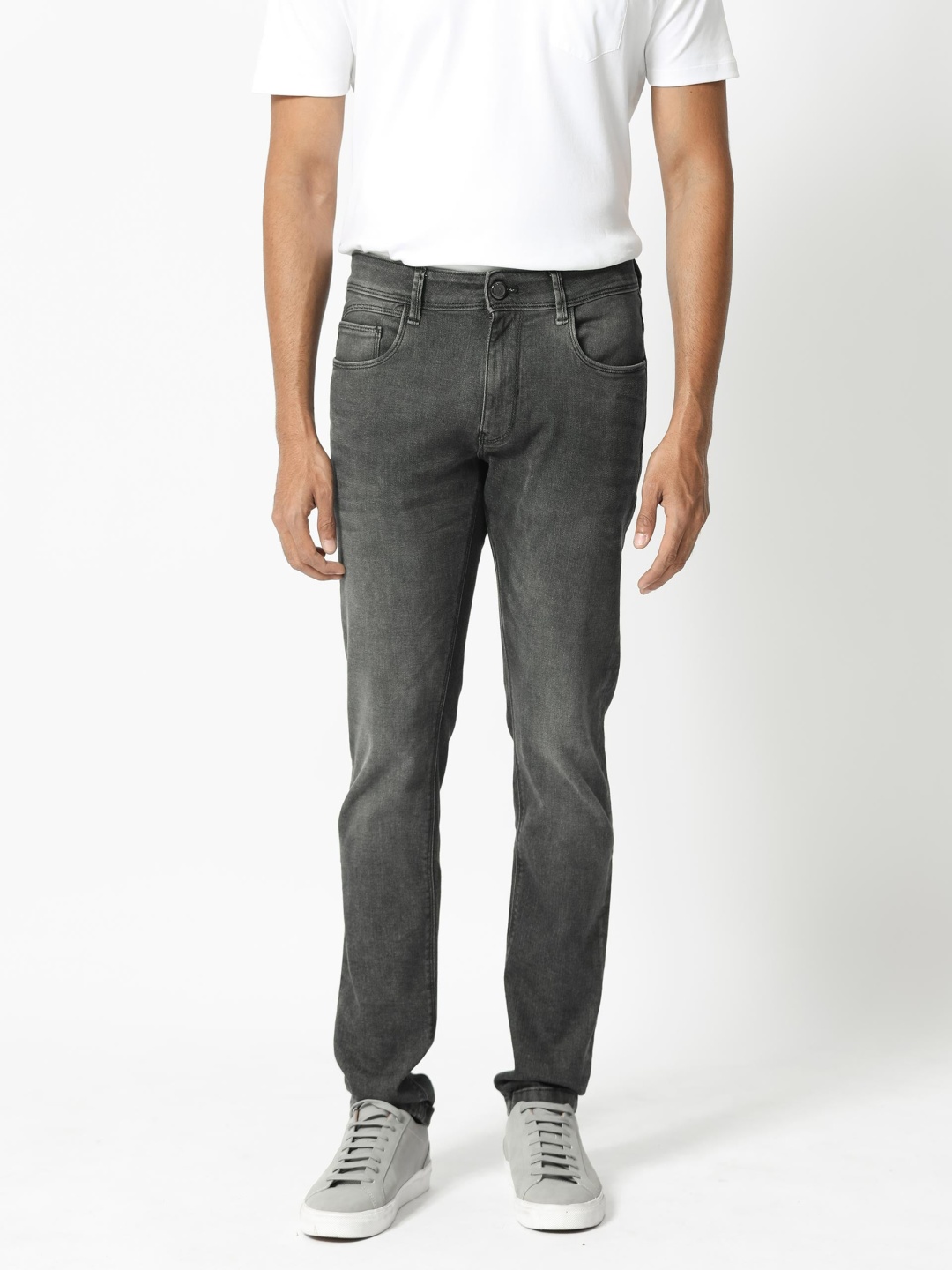 

RARE RABBIT Men Cosmog Slim Fit Stretchable Cotton Jeans, Black