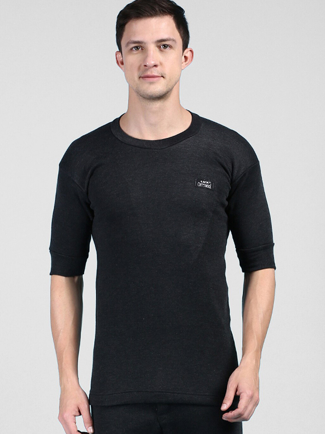 

Lux Cottswool Round Neck Thermal Tops, Black