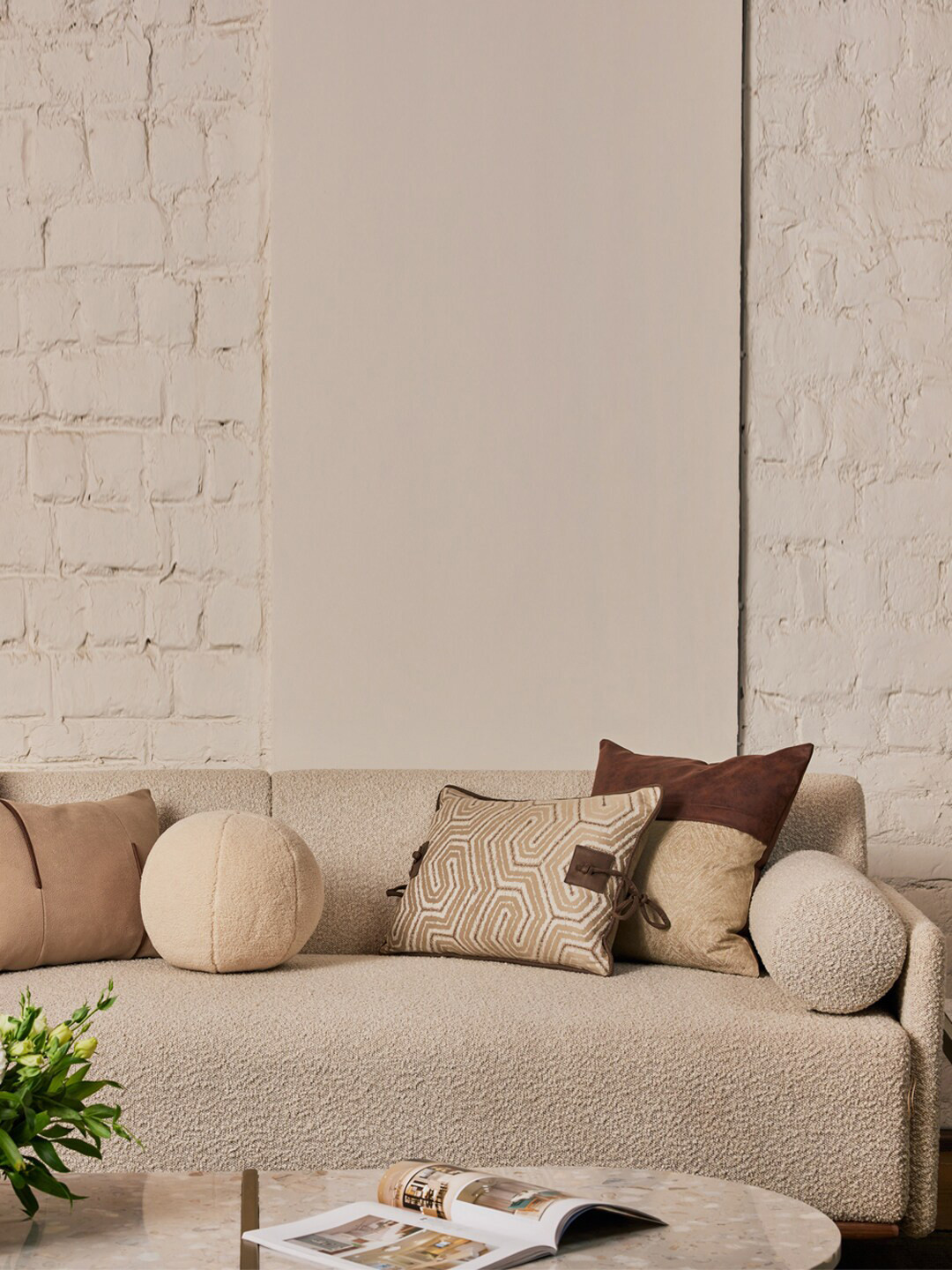 

Eris Home Beige & Brown Colourblocked Cotton Silk Square Cushion Cover